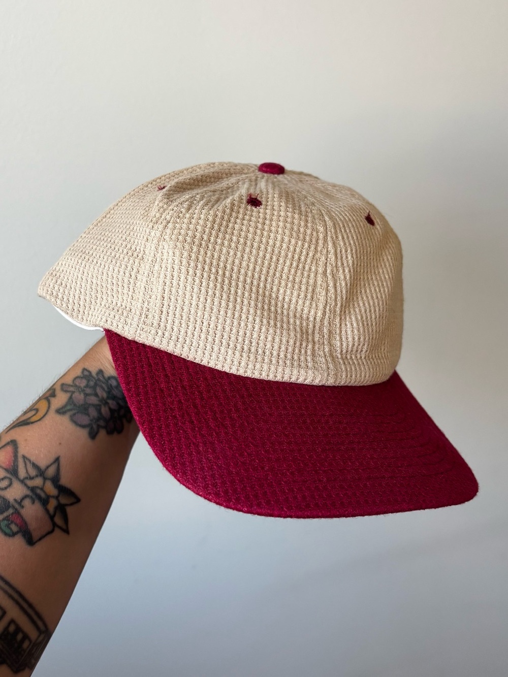 Vintage Waffle Knit Cap